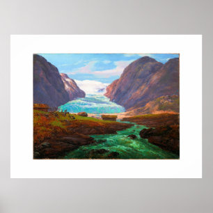 Gezicht op Nigardsbreen in Jostedalen 1847 J.C.C. Poster