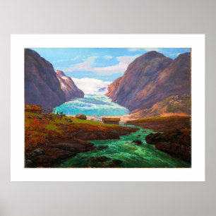 Gezicht op Nigardsbreen in Jostedalen 1847 J.C.C. Poster