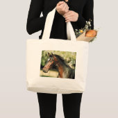 Gezicht op paardenmozaïekTegels Grote Tote Bag (Voorkant (product))