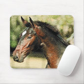 Gezicht op paardenmozaïekTegels Muismat (Met muis)