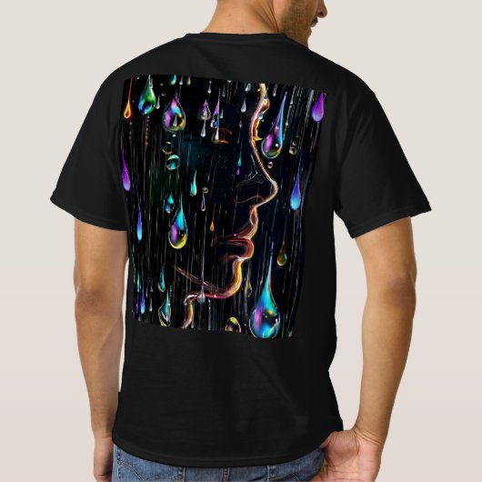 Gezicht op regen: Rainbow Melody T-shirt (Achterkant)