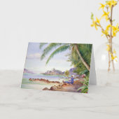 Gezicht op Round Island, schilderij van Marianne N Kaart (Gele Bloem)