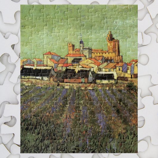 Gezicht op Saintes Maries door Vincent van Gogh Legpuzzel