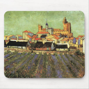 Gezicht op Saintes Maries door Vincent van Gogh Muismat