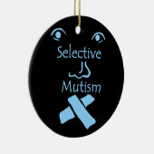 Gezicht op selectieve mutisme keramisch ornament (Rechts)