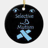 Gezicht op selectieve mutisme keramisch ornament (Voorkant)