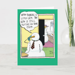 Gezicht op Sneeuwman Grappige Kaart