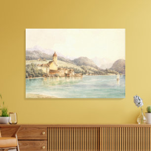 Gezicht op St. Wolfgang aan de Wolfgangsee Carl La Canvas Afdruk