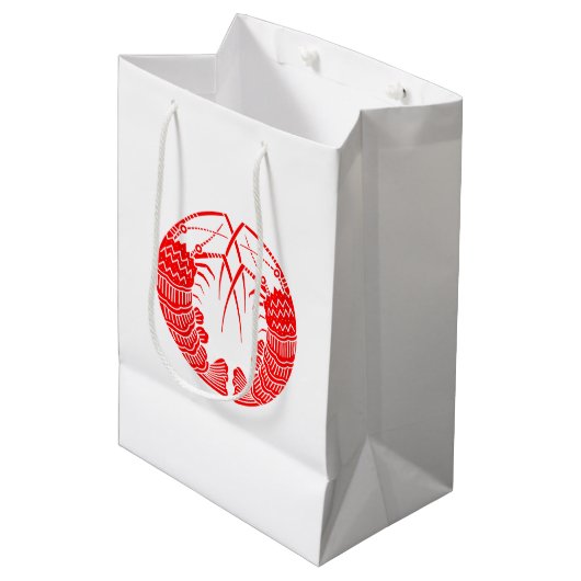 Gezicht op stekelige kreeften medium cadeauzakje (Voorkant Gekanteld)