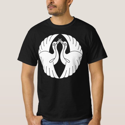 Gezicht op witte kraanvogels t-shirt (Voorkant)