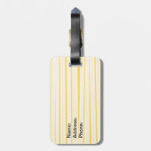 Gezicht op zonnige gele strepen bagagelabel (Achterkant verticaal)