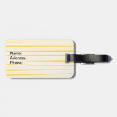 Gezicht op zonnige gele strepen bagagelabel (Achterkant horizontaal)