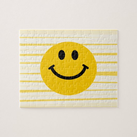 Gezicht op zonnige gele strepen legpuzzel (Horizontaal)