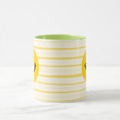 Gezicht op zonnige gele strepen mok (Midden)