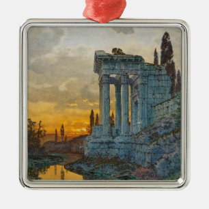 Gezicht op Zuid-Italië met oude Romeinse ruïnes Metalen Ornament