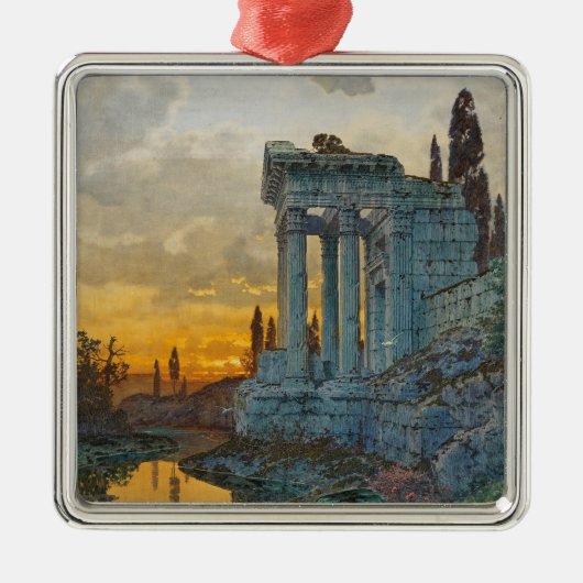 Gezicht op Zuid-Italië met oude Romeinse ruïnes Metalen Ornament (Voorkant)