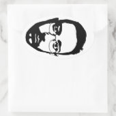 Gezicht (ovale sticker) ovale sticker (Tas)