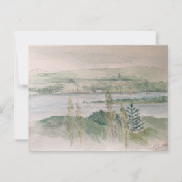 Gezicht over de rivier briefkaart