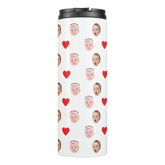 Gezicht Tumbler, Aangepaste Foto Tumbler, Baby Gif Thermosbeker (Achterkant)