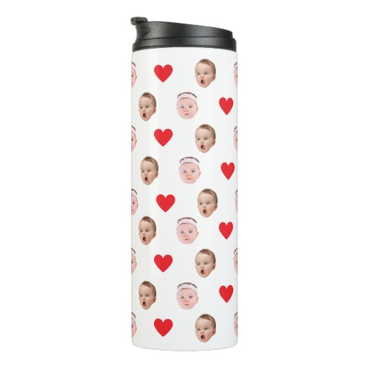 Gezicht Tumbler, Aangepaste Foto Tumbler, Baby Gif Thermosbeker (Geroteerd rechts)