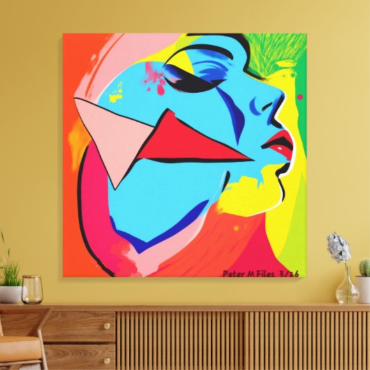 Gezicht uitgerekt canvas Print (Insitu (Woonkamer))