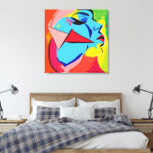 Gezicht uitgerekt canvas Print (Insitu (Slaapkamer))