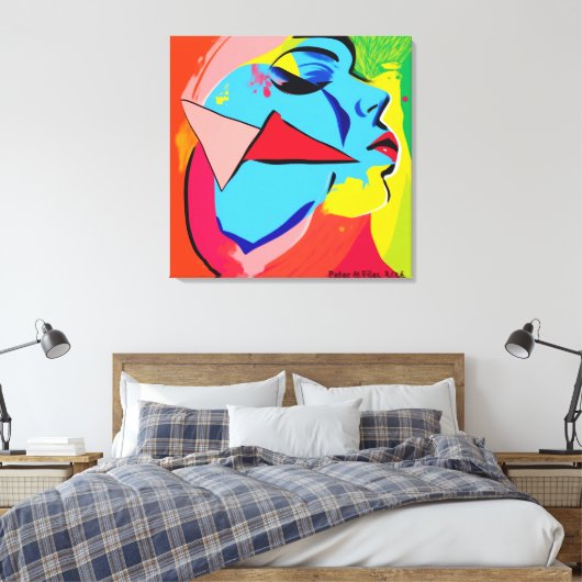 Gezicht uitgerekt canvas Print (Insitu (Slaapkamer))
