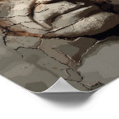 Gezicht uitsteken van het oude pleisterportret poster (Hoek)