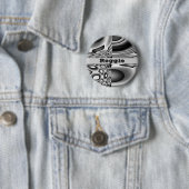 Gezicht van Aangepaste naam voor het aambeeld Ronde Button 5,7 Cm (In situ)