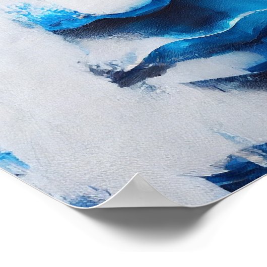 Gezicht van Boeddha in blauw | Digitaal Kunst Post Poster (Hoek)