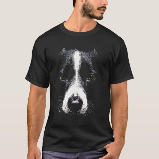 Gezicht van Border Collie-hond T-shirt (Voorkant)
