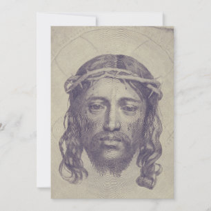 Gezicht van Christus op de sluier van de heilige V Feestdagenkaart