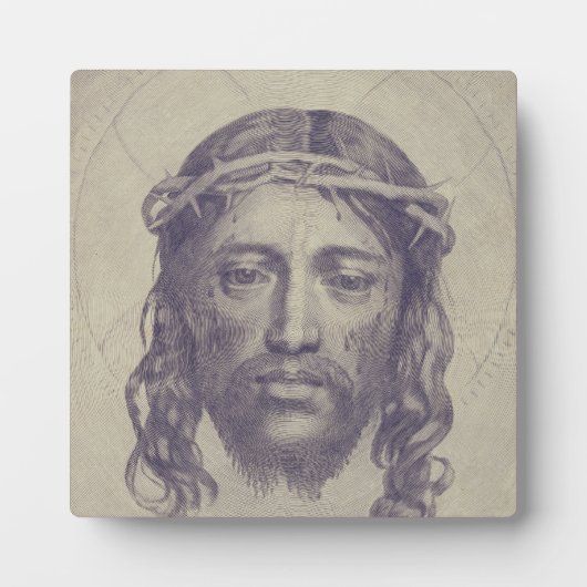 Gezicht van Christus op de sluier van de heilige V Fotoplaat (Voorkant)