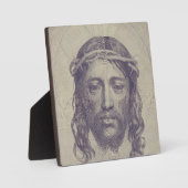 Gezicht van Christus op de sluier van de heilige V Fotoplaat (Voorkant)