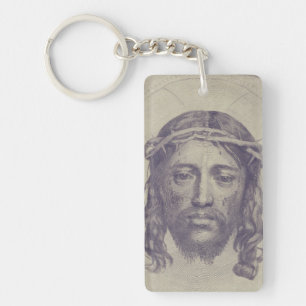 Gezicht van Christus op de sluier van de heilige V Sleutelhanger