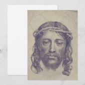Gezicht van Christus op St. Veronica's Veil Heilig Feestdagenkaart (Voorkant / Achterkant)