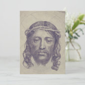 Gezicht van Christus op St. Veronica's Veil Heilig Kaart (Staand voorkant)