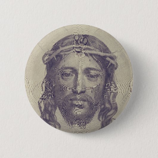Gezicht van Christus op St. Veronica's Veil Heilig Ronde Button 5,7 Cm (Voorkant)