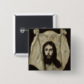 Gezicht van de Christus Vierkante Button 5,1 Cm (Voorkant /achterkant)