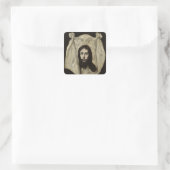 Gezicht van de Christus Vierkante Sticker (Tas)