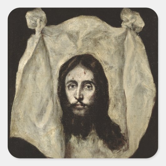 Gezicht van de Christus Vierkante Sticker (Voorkant)