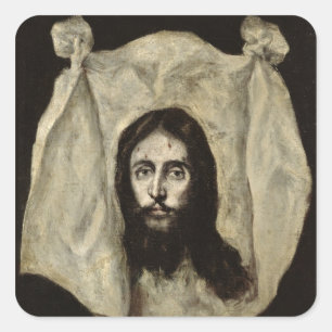 Gezicht van de Christus Vierkante Sticker