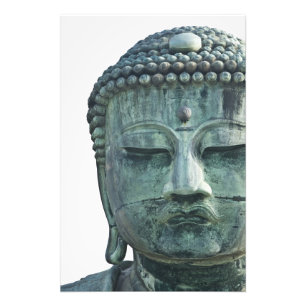 Gezicht van de Grote Boeddha van Kamakura ook Foto Afdruk