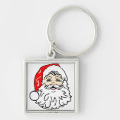 Gezicht van de kerstman op wit sleutelhanger (Voorkant)