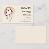 Gezicht van de vrouw Haar Stijl Nagels Beauty Visitekaartje (Voorkant / Achterkant)