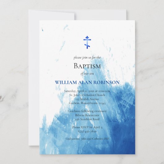 Gezicht van de wateren Orthodoxe doop Kaart (Voorkant)