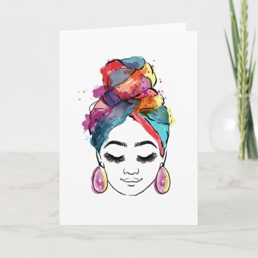 GEZICHT VAN EEN AFRO-AMERIKAANSE VROUW KAART (Voorkant)