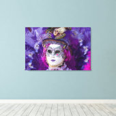 Gezicht van een carnavalskostuum, Venetië Canvas Afdruk (Insitu (Houten vloer))