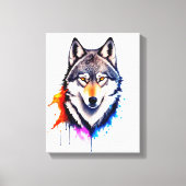 Gezicht van een grijze Wolf Canvas Afdruk (Voorkant)
