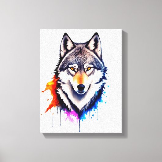 Gezicht van een grijze Wolf Canvas Afdruk (Voorkant)